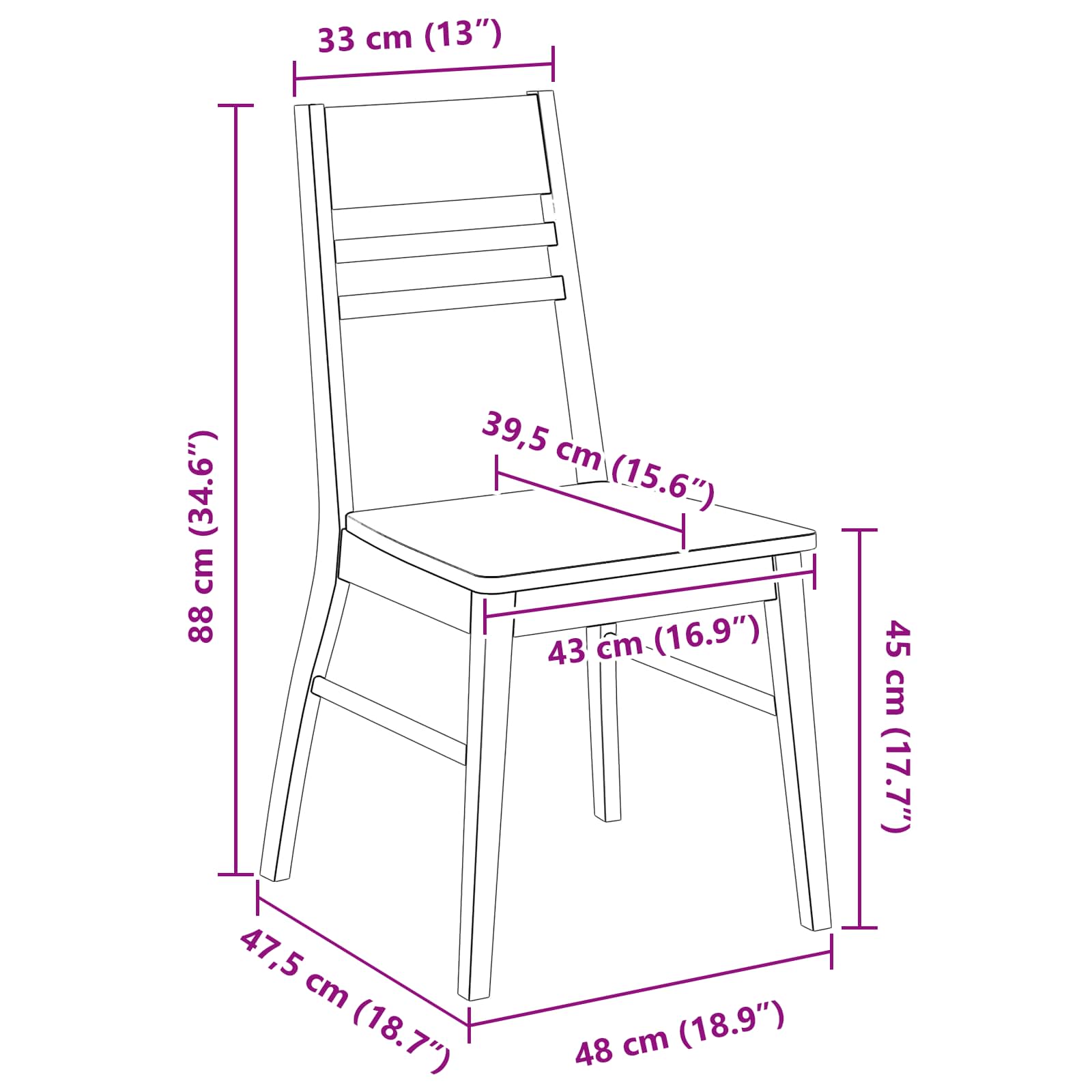 Καρέκλες φαγητού 2 pcs Φυσικό 43 x 54 x 89 εκ.