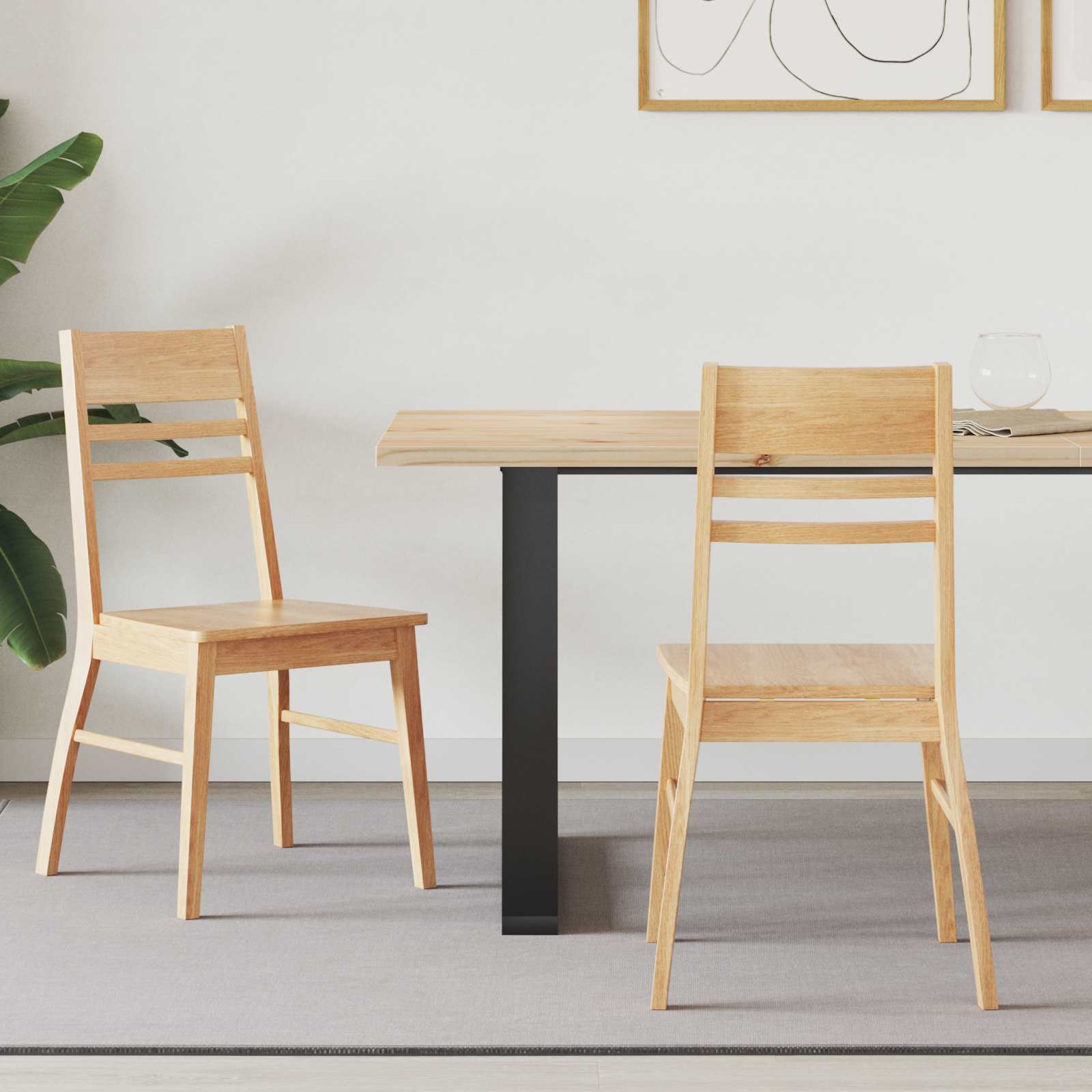 Καρέκλες φαγητού 2 pcs Φυσικό 43 x 54 x 89 εκ.