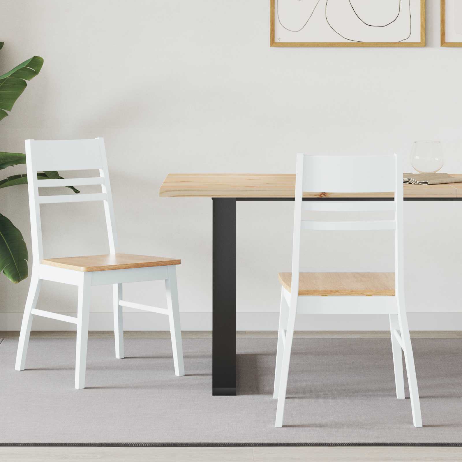 Καρέκλες φαγητού 2 pcs Λευκό 43 x 54 x 89 εκ.