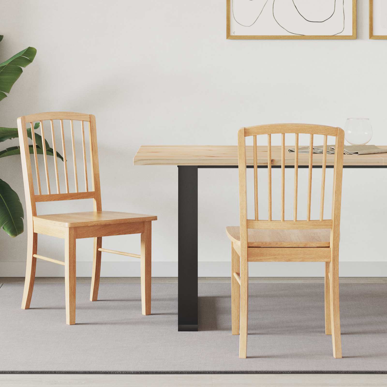 Καρέκλες φαγητού 2 pcs Φυσικό 50 x 52,5 x 91 εκ