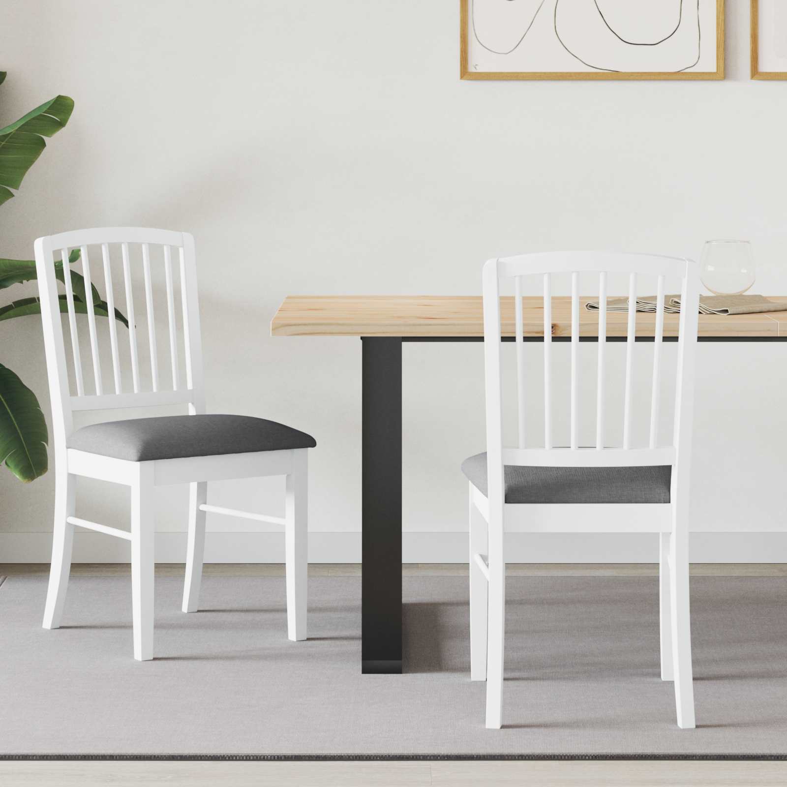Καρέκλες φαγητού 2 pcs Λευκό 50 x 52,5 x 91 εκ