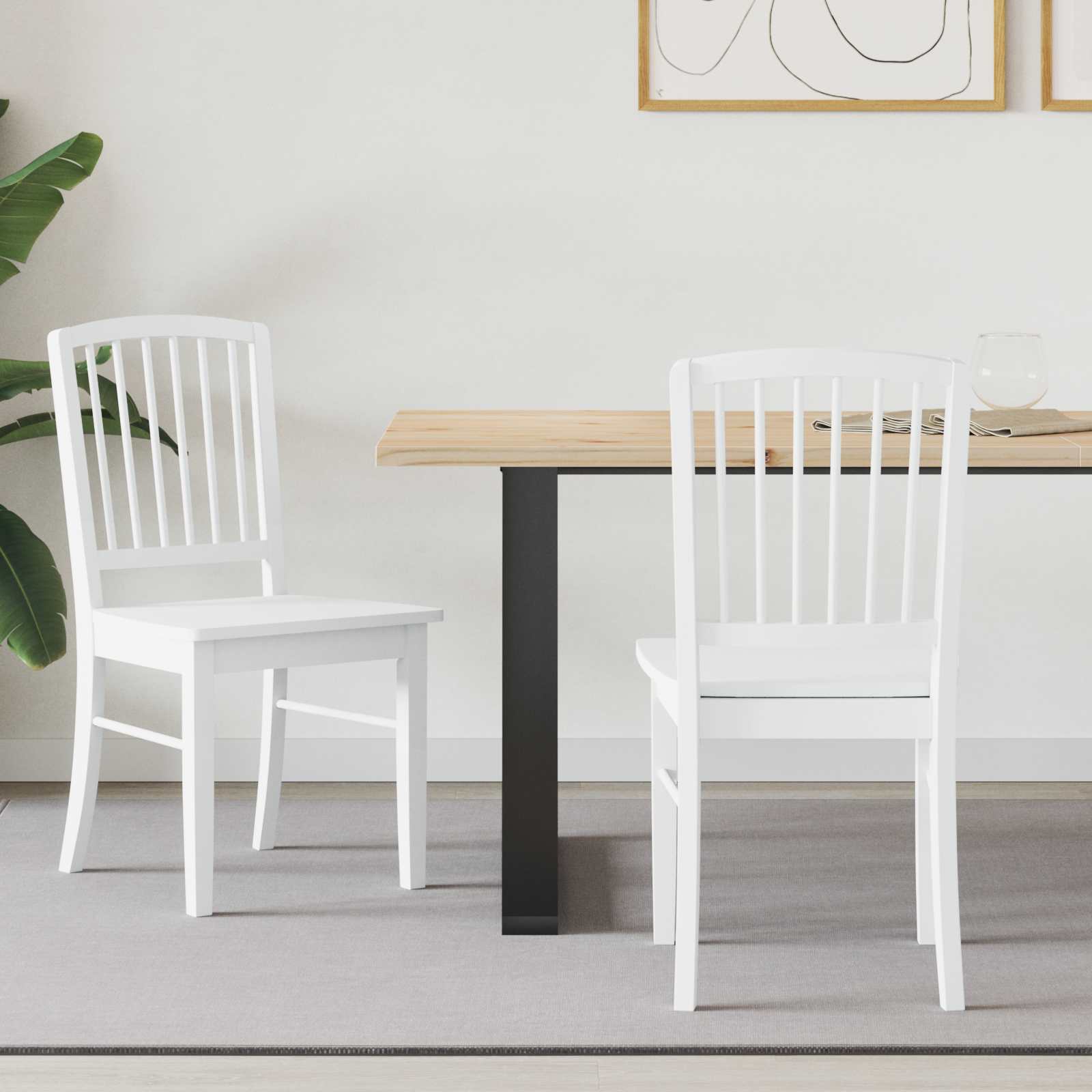 Καρέκλες φαγητού 2 pcs Λευκό 50 x 52,5 x 91 εκ