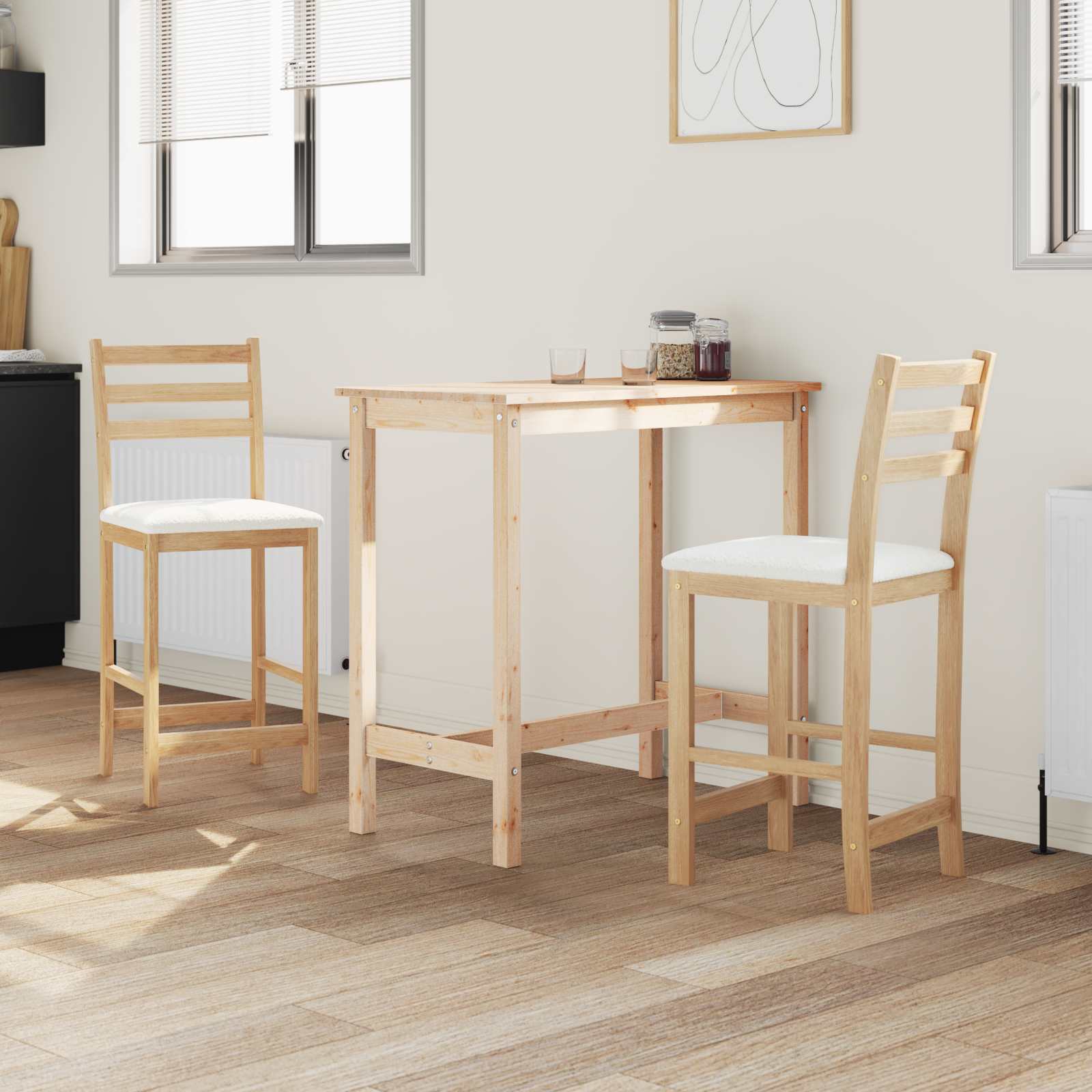 Καρέκλες φαγητού 2 pcs Φυσικό 40 x 47,5 x 99,5 εκ
