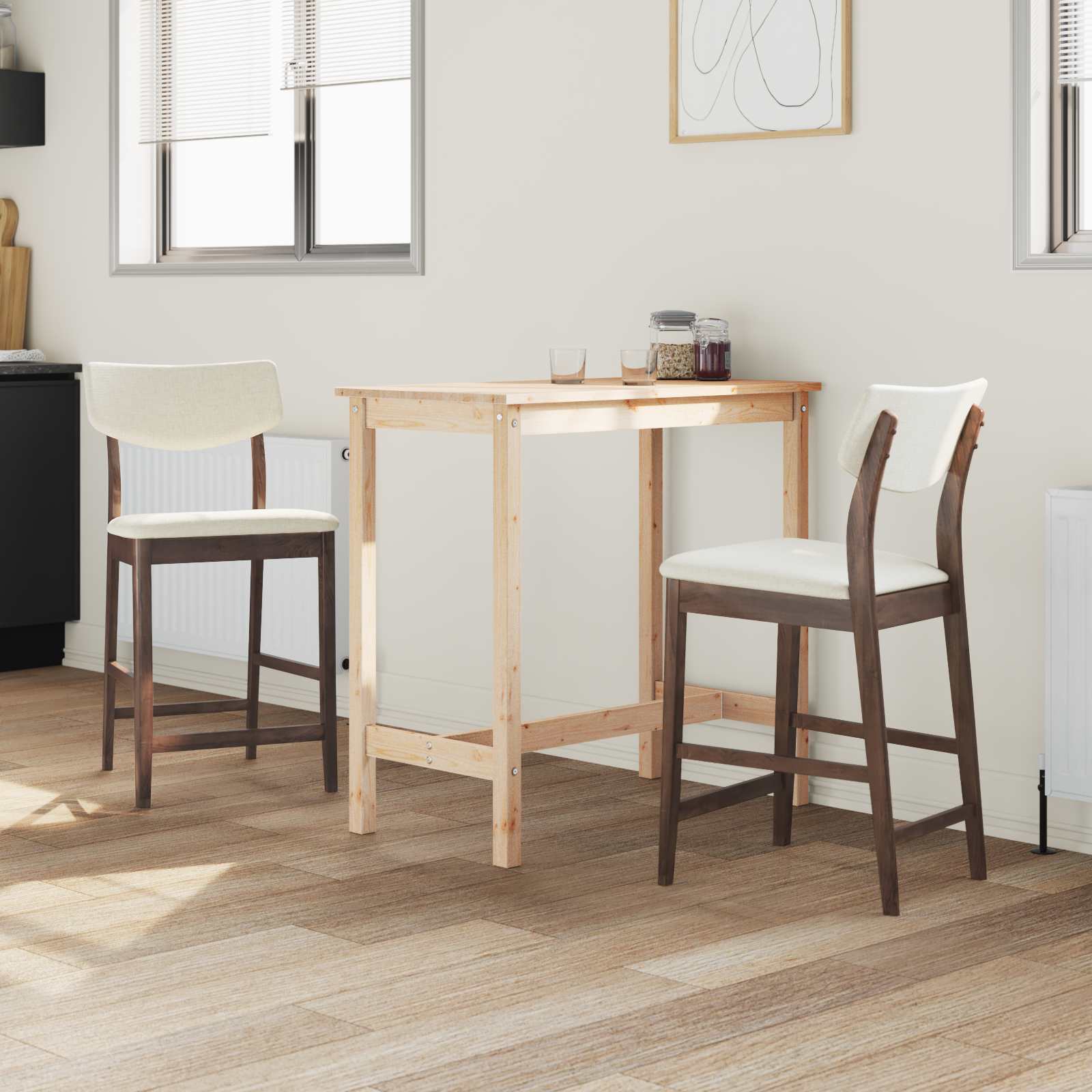 Καρέκλες φαγητού 2 pcs Ανοιχτό καφέ 48 x 49 x 95 εκ.