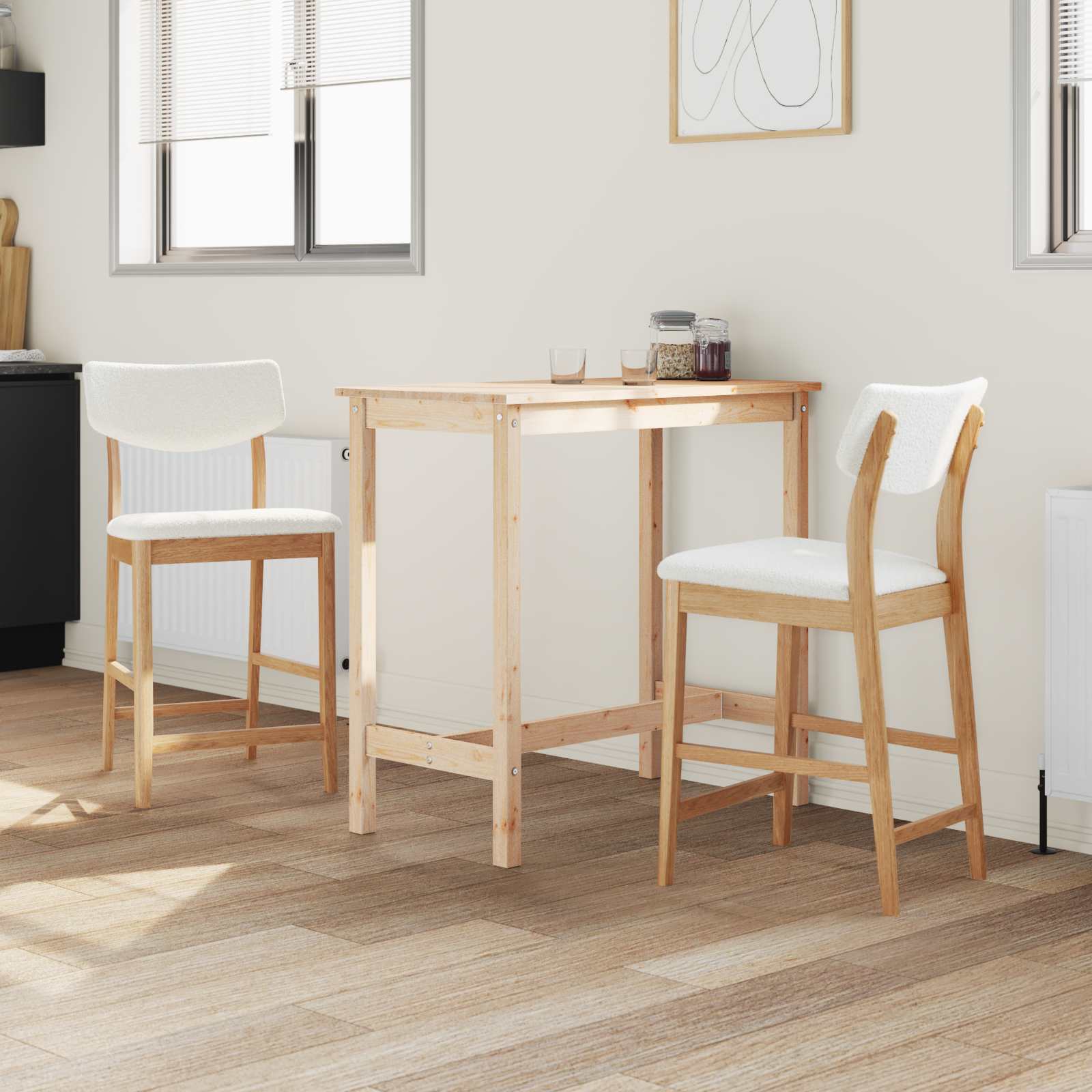 Καρέκλες φαγητού 2 pcs Φυσικό 48 x 49 x 95 εκ.