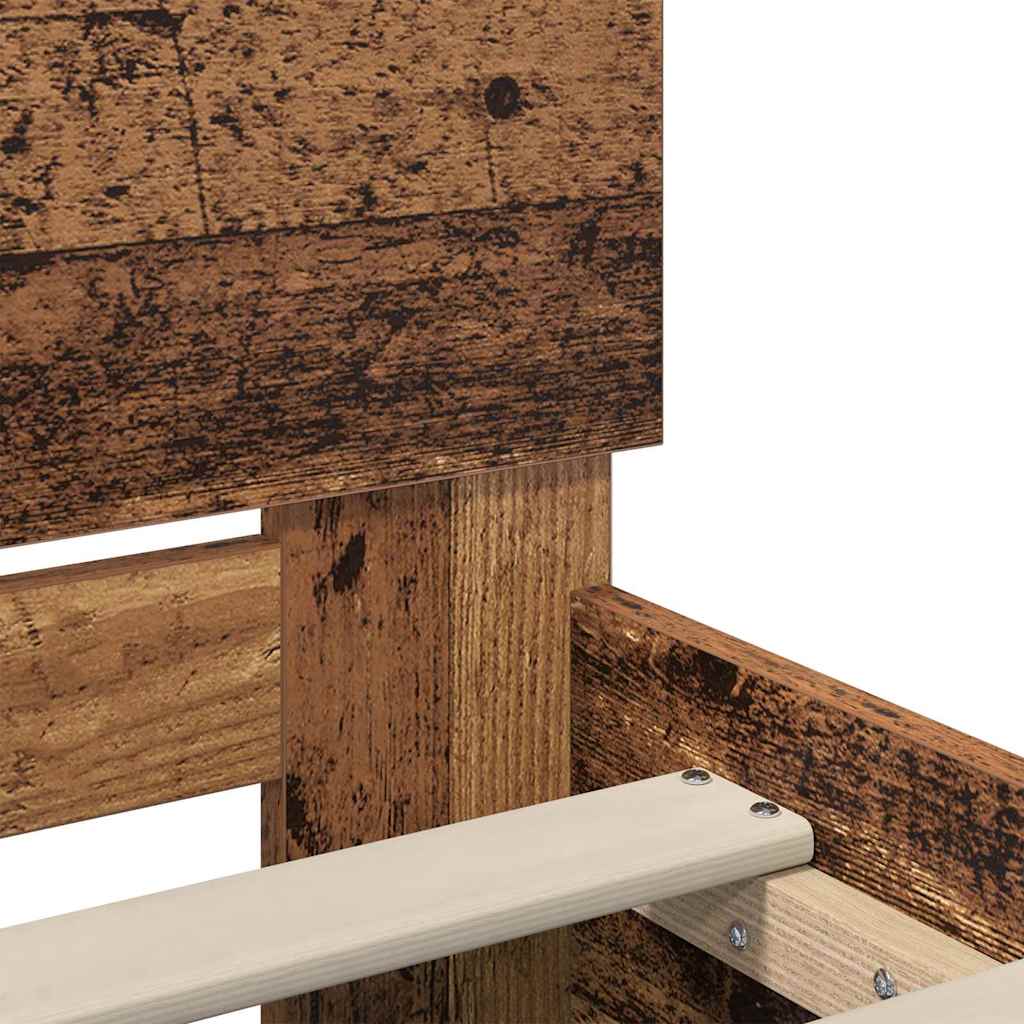 Σκελετός Κρεβατιού Παλιό Ξύλο 140 x 190 cm Επεξεργασμένο ξύλο