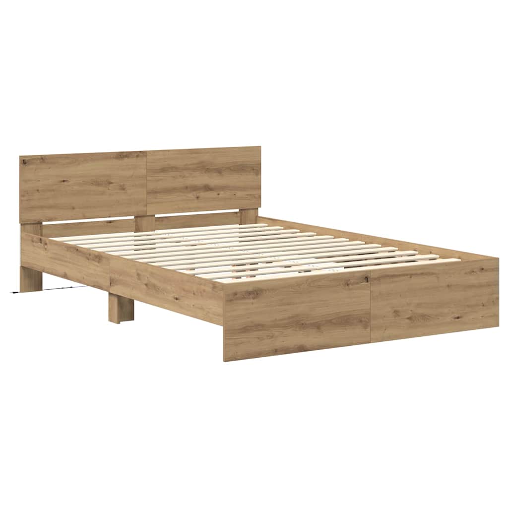 Σκελετός Κρεβατιού Artisan Oak 140 x 190 cm Επεξεργασμένο ξύλο