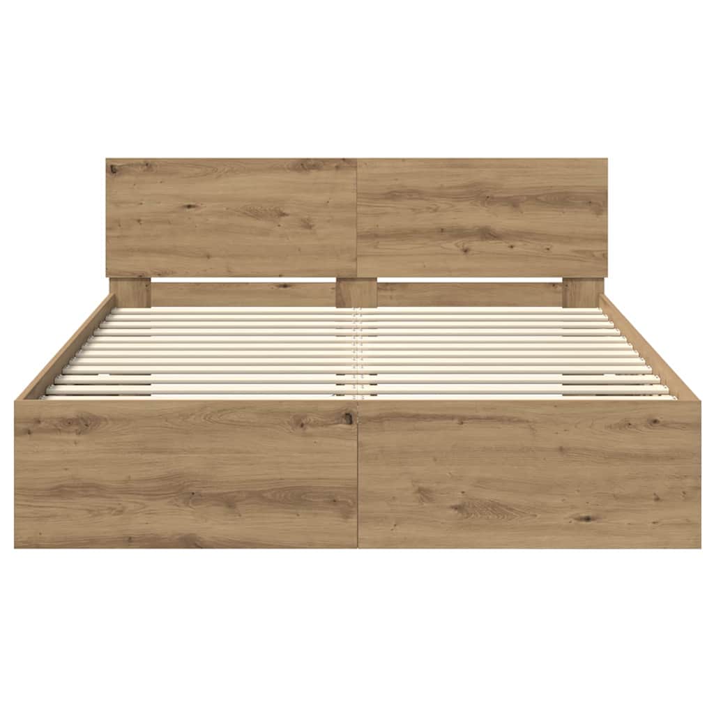 Σκελετός Κρεβατιού Artisan Oak 140 x 190 cm Επεξεργασμένο ξύλο