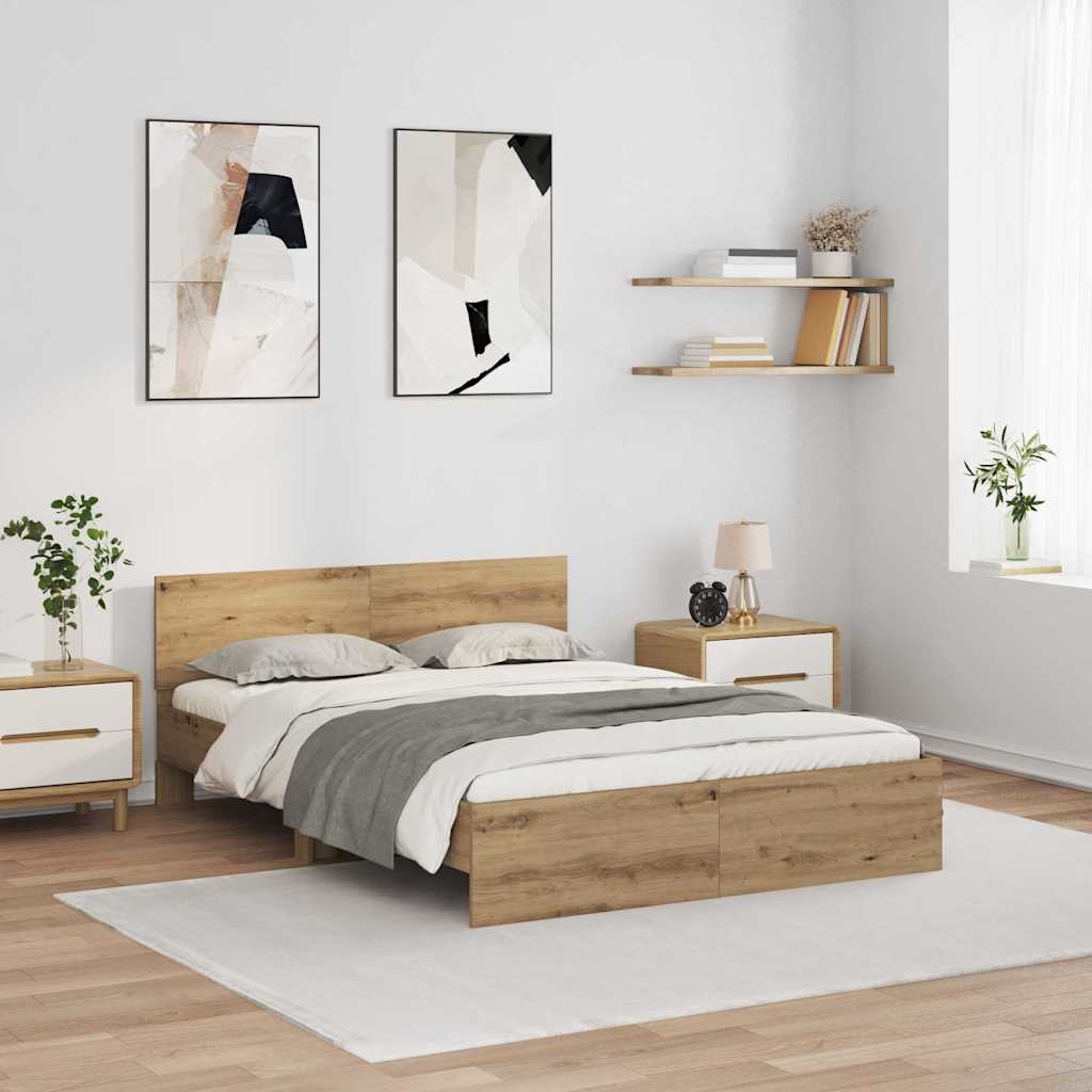 Σκελετός Κρεβατιού Artisan Oak 135 x 190 cm Επεξεργασμένο ξύλο