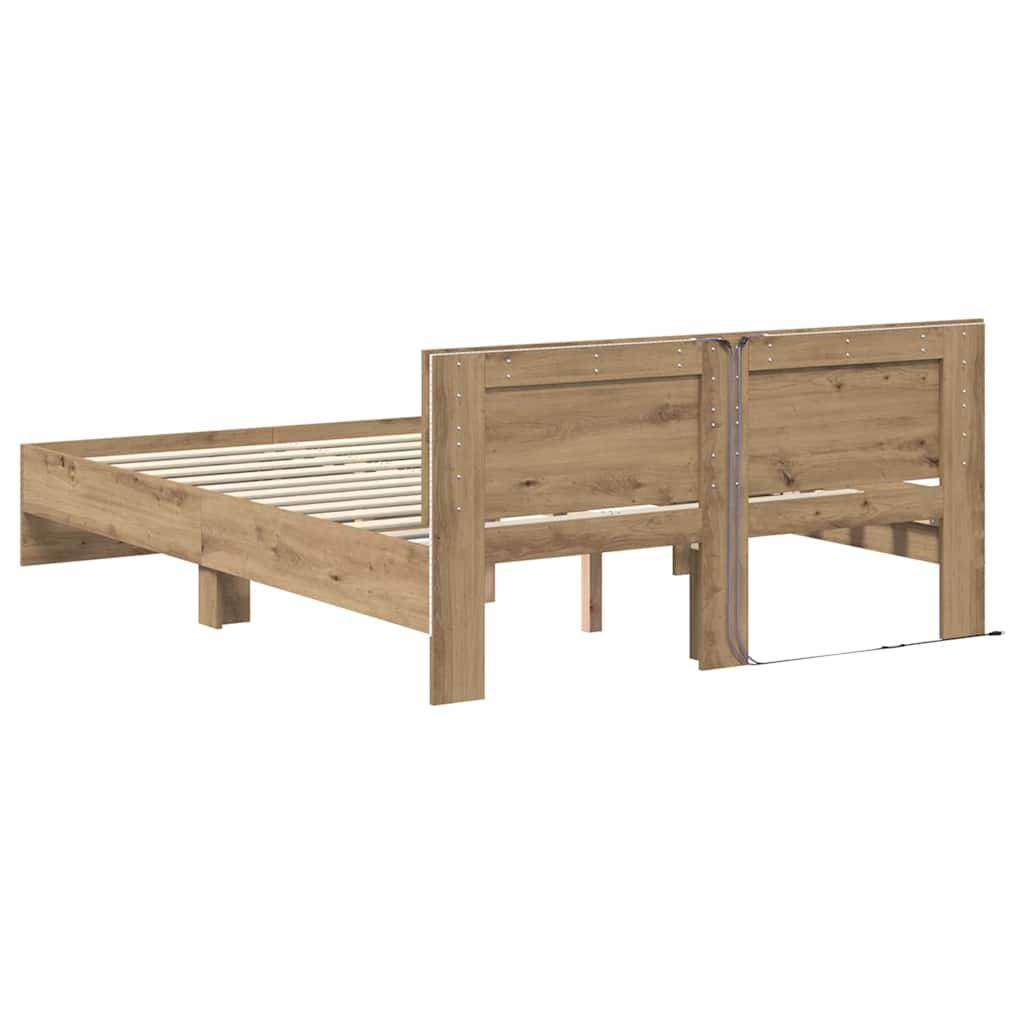 Σκελετός Κρεβατιού Artisan Oak 135 x 190 cm Επεξεργασμένο ξύλο