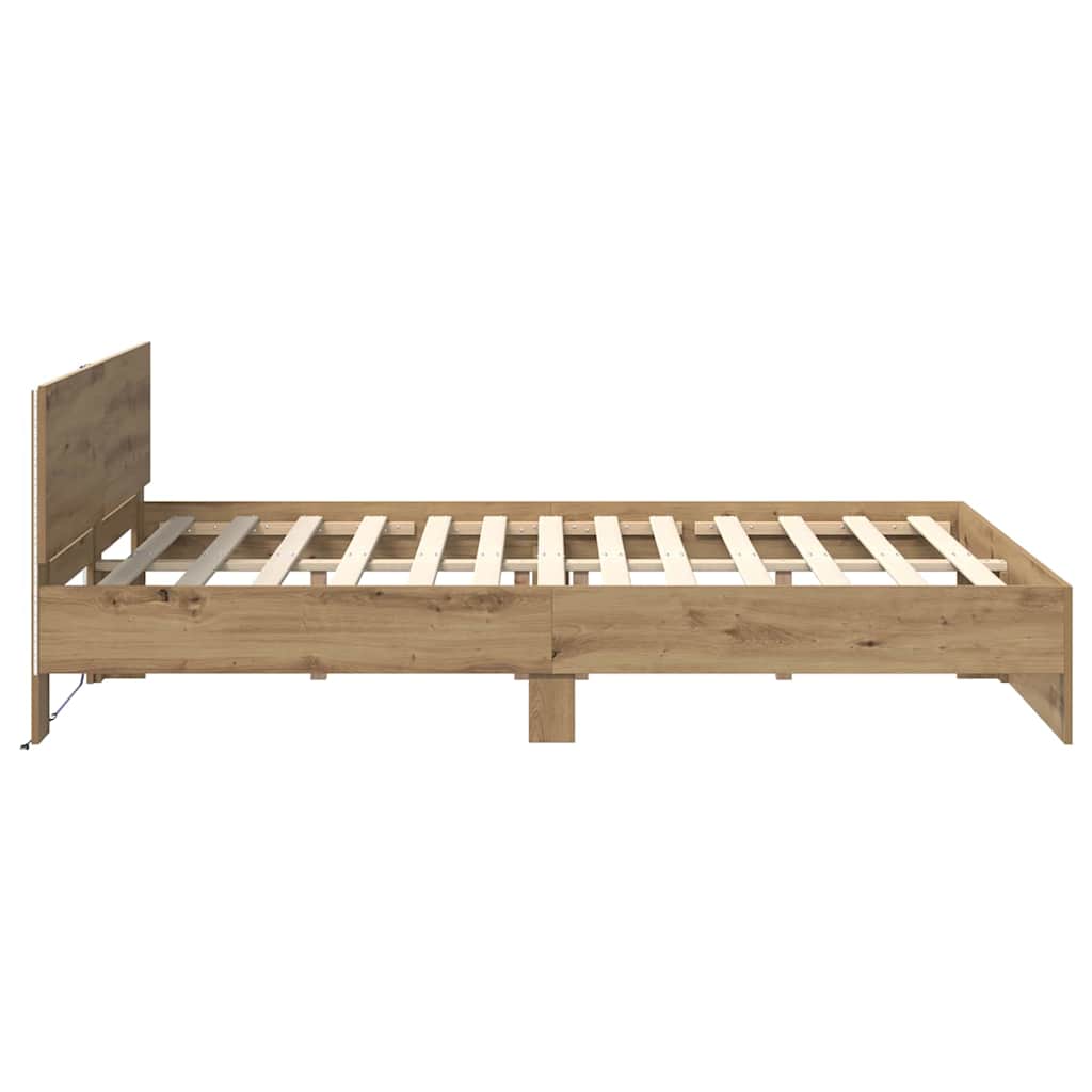Σκελετός Κρεβατιού Artisan Oak 135 x 190 cm Επεξεργασμένο ξύλο