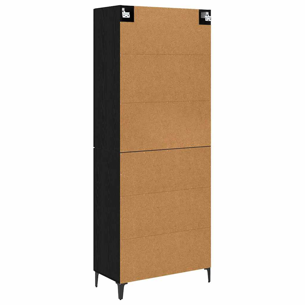 Highboard Μαύρη Οξυά 69,5 x 34 x 180 εκ. Επεξεργασμένο ξύλο - Pakobazaar