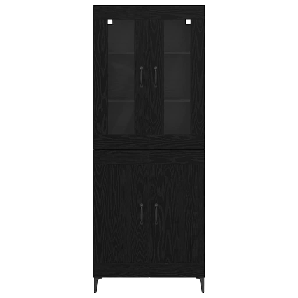 Highboard Μαύρη Οξυά 69,5 x 34 x 180 εκ. Επεξεργασμένο ξύλο - Pakobazaar