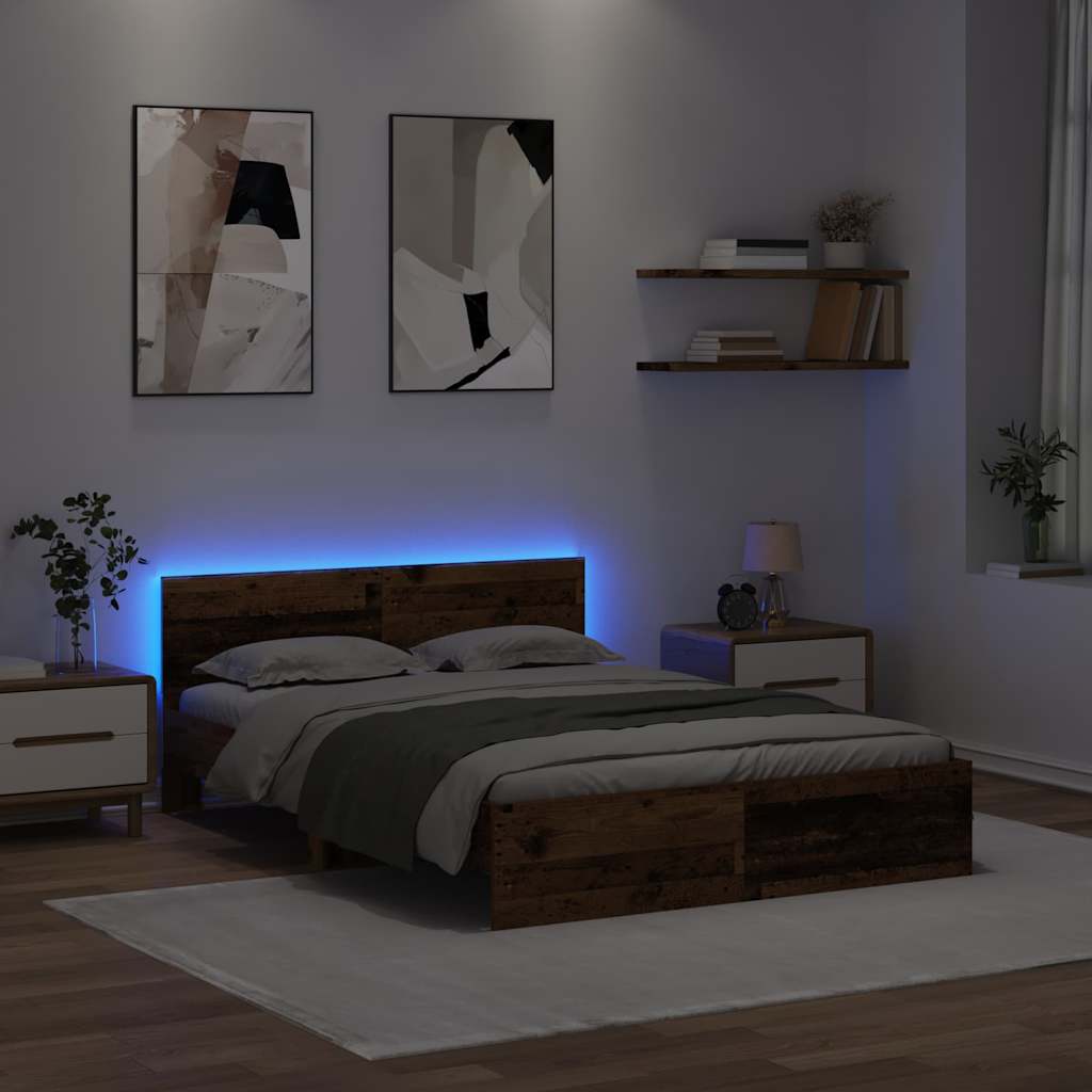 Σκελετός Κρεβατιού Παλιό Ξύλο 120 x 200 cm Επεξεργασμένο ξύλο