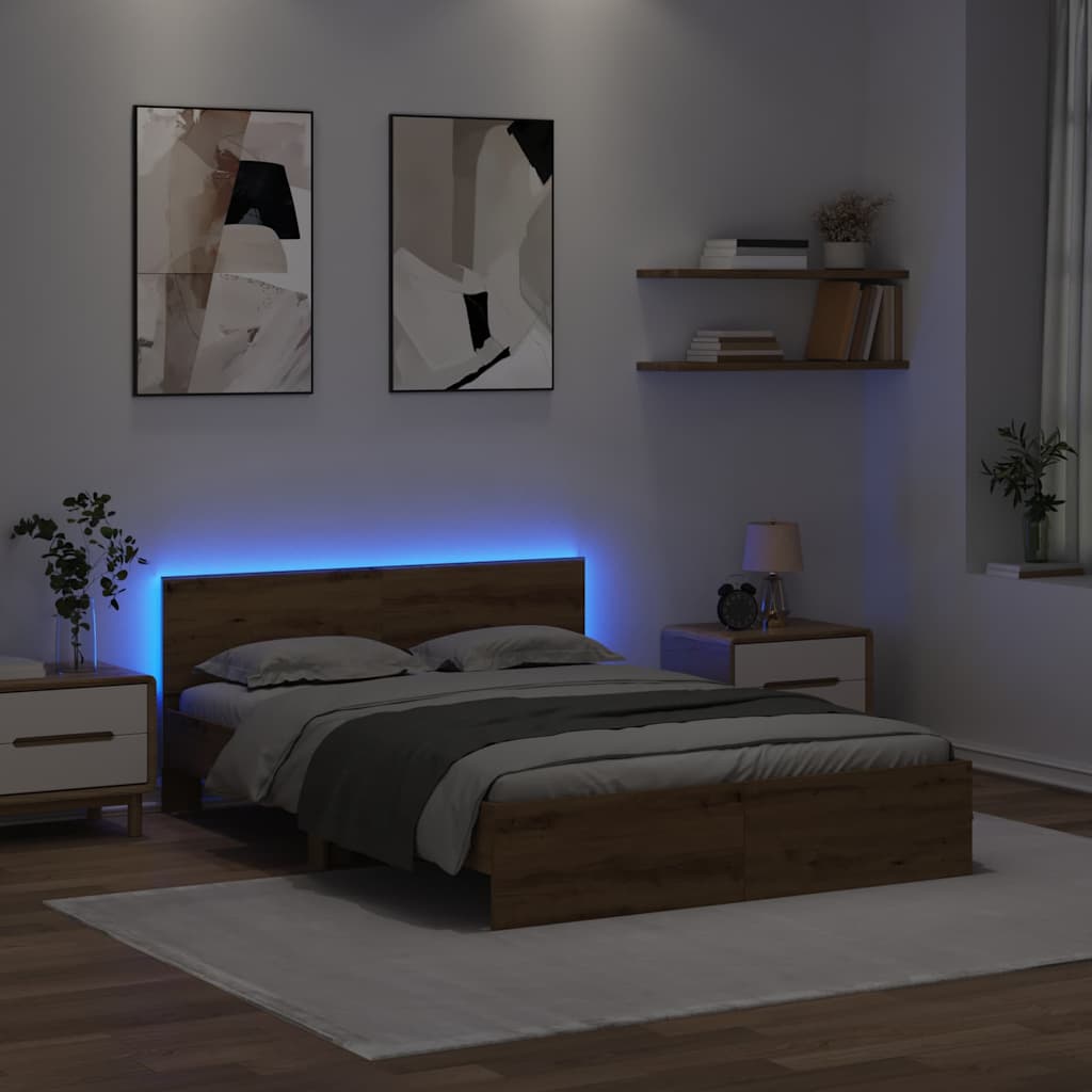 Σκελετός Κρεβατιού Artisan Oak 120 x 200 cm Επεξεργασμένο ξύλο