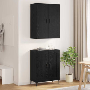 Highboard Μαύρη Οξυά 69,5 x 34 x 180 εκ. Επεξεργασμένο Ξύλο
