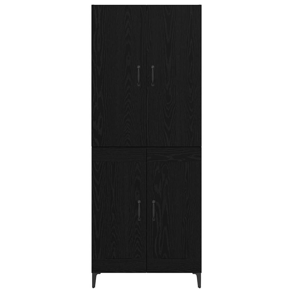 Highboard Μαύρη Οξυά 69,5 x 34 x 180 εκ. Επεξεργασμένο ξύλο
