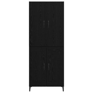 Highboard Μαύρη Οξυά 69,5 x 34 x 180 εκ. Επεξεργασμένο Ξύλο