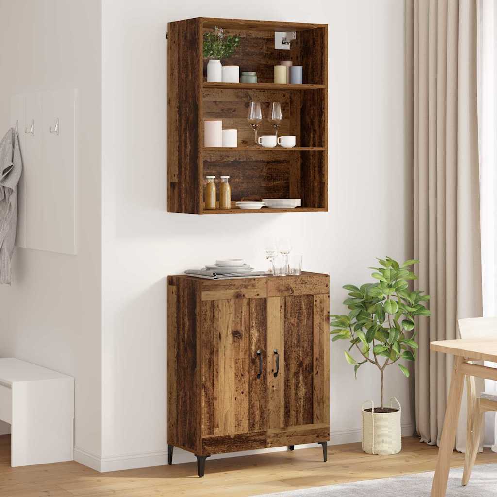 Highboard 2 pcs Παλαιό ξύλο Επεξεργασμένο ξύλο