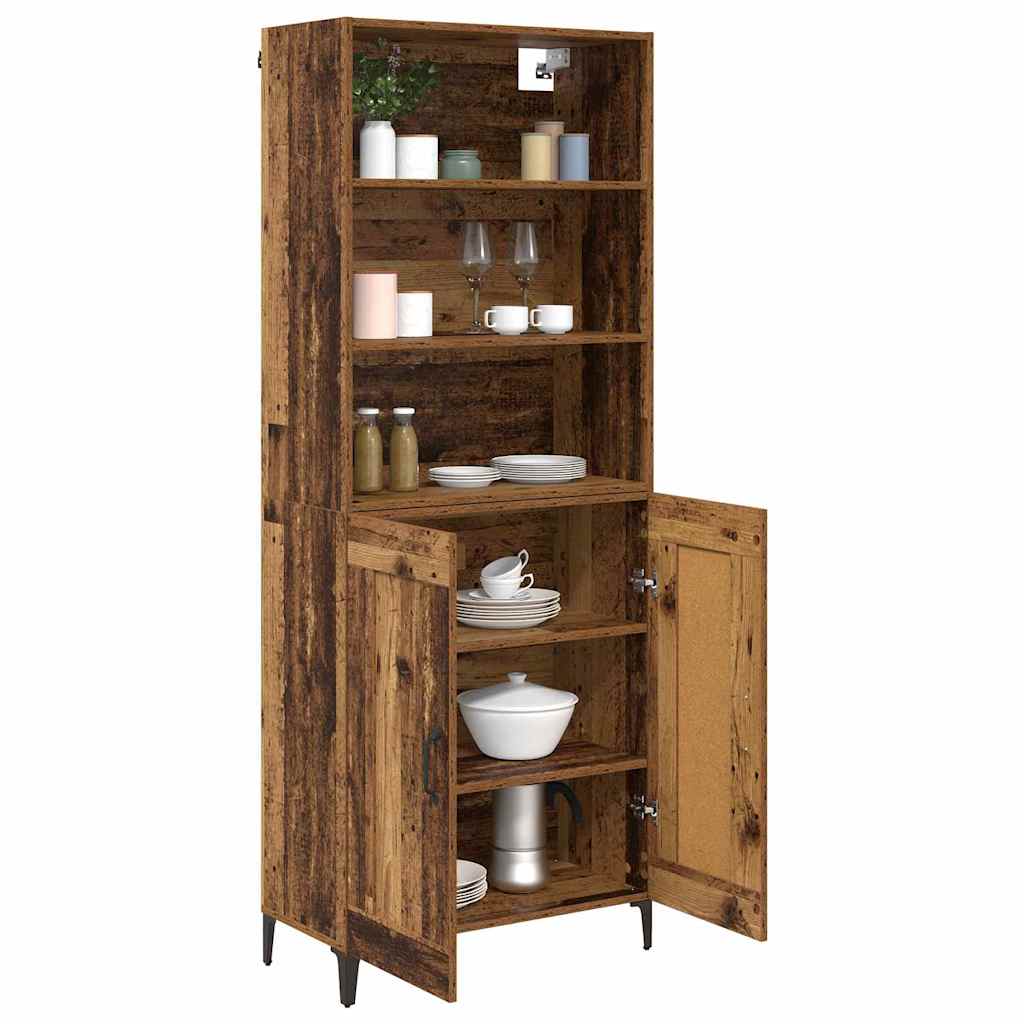 Highboard 2 pcs Παλαιό ξύλο Επεξεργασμένο ξύλο