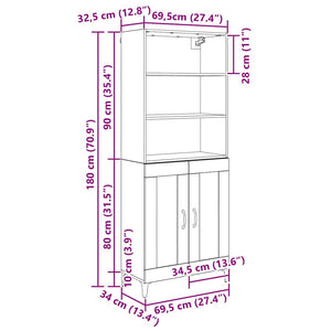 Highboard 2 τμχ. artisan δρυς 69,5 x 34 x 180 εκ.