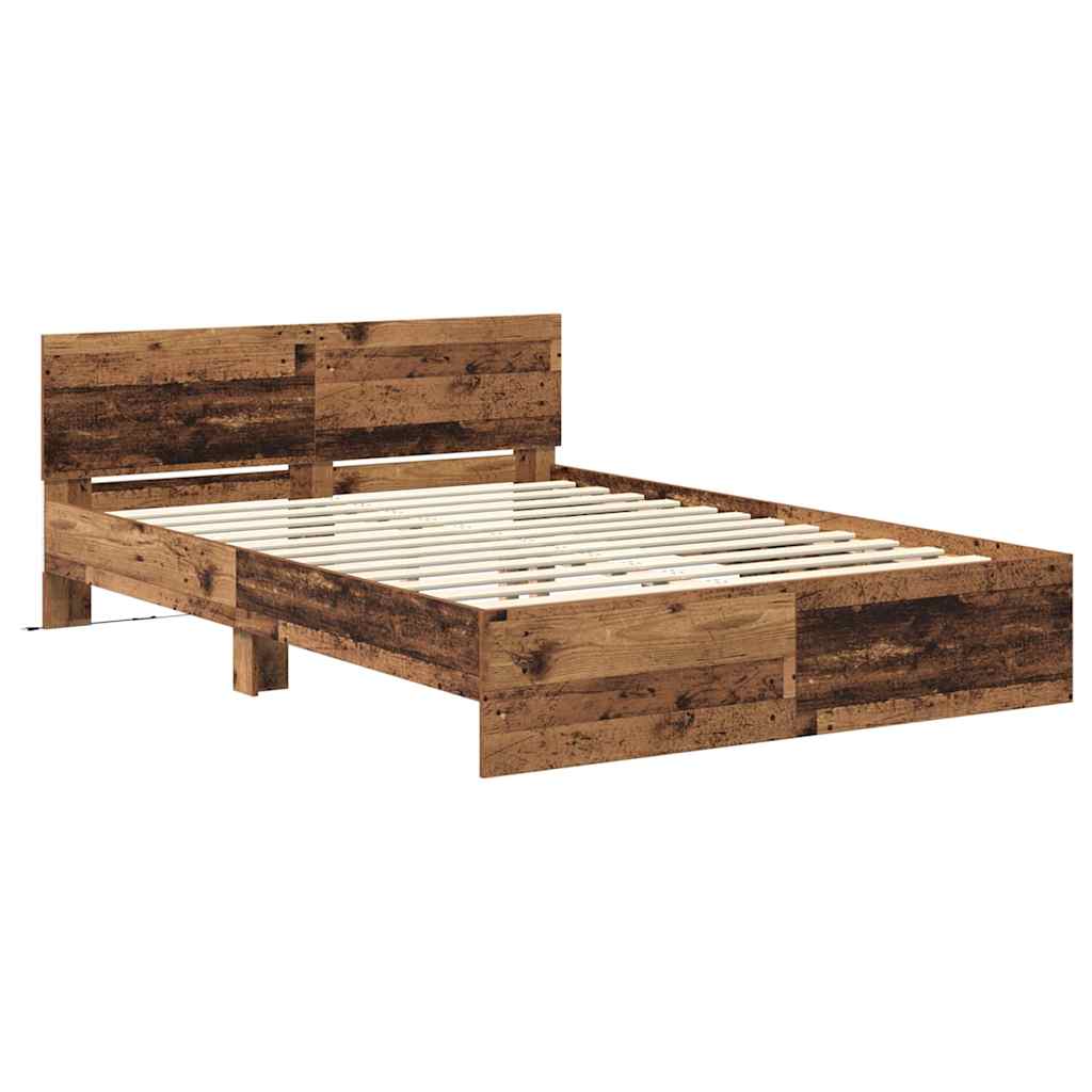 Σκελετός Κρεβατιού Παλιό Ξύλο 120 x 190 cm Επεξεργασμένο ξύλο