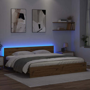 Σκελετός Κρεβατιού Artisan Oak 200 x 200 cm Επεξεργασμένο ξύλο - Pakobazaar