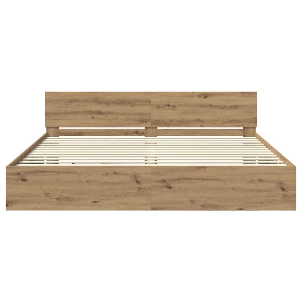 Σκελετός Κρεβατιού Artisan Oak 200 x 200 cm Επεξεργασμένο ξύλο - Pakobazaar