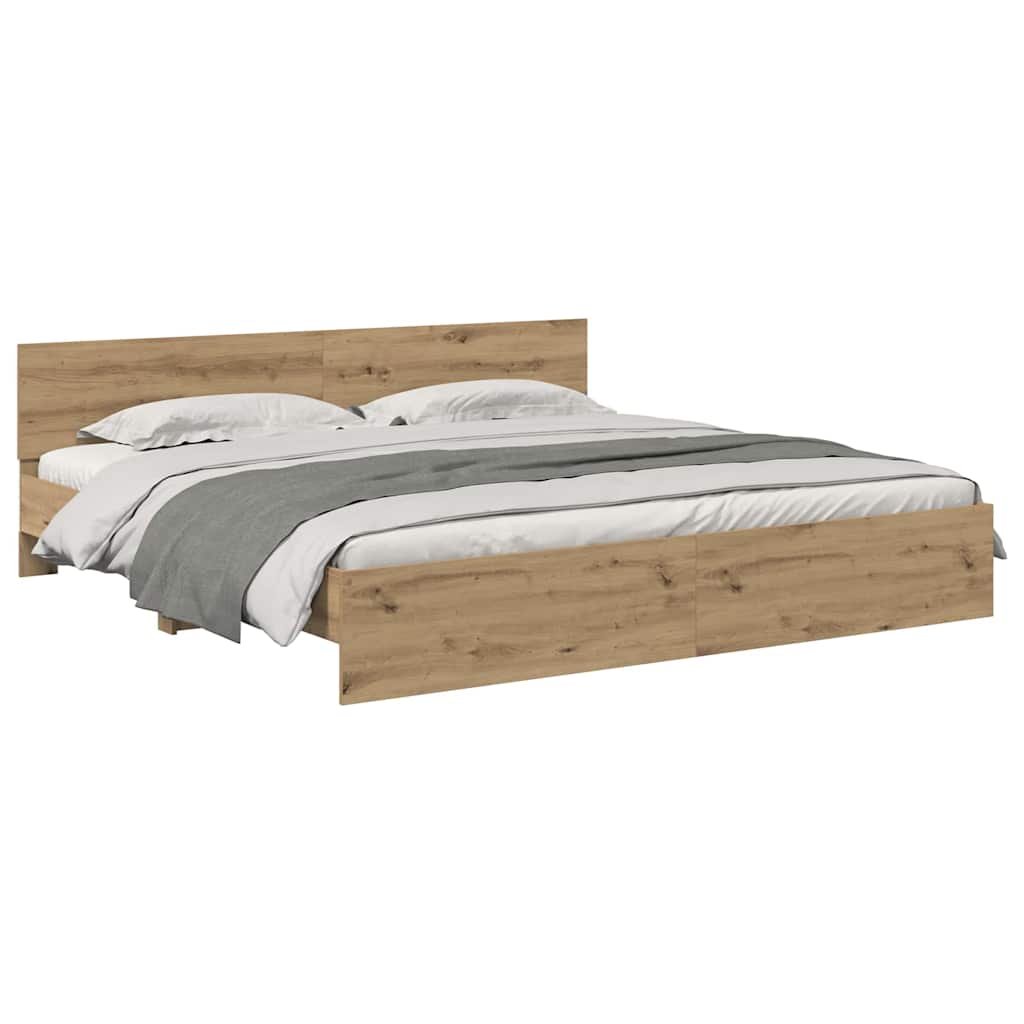 Σκελετός Κρεβατιού Artisan Oak 200 x 200 cm Επεξεργασμένο ξύλο - Pakobazaar
