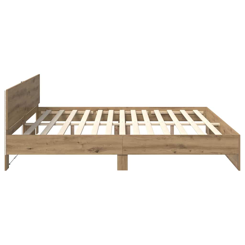 Σκελετός Κρεβατιού Artisan Oak 200 x 200 cm Επεξεργασμένο ξύλο - Pakobazaar