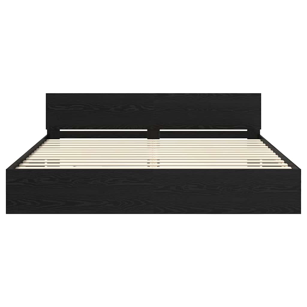 Σκελετός Κρεβατιού Μαύρη Οξυά 200 x 200 cm Επεξεργασμένο ξύλο