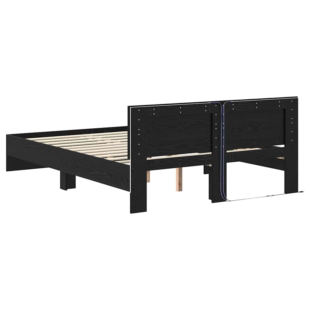 Σκελετός Κρεβατιού Μαύρη Οξυά 150 x 200 cm Επεξεργασμένο ξύλο - Pakobazaar