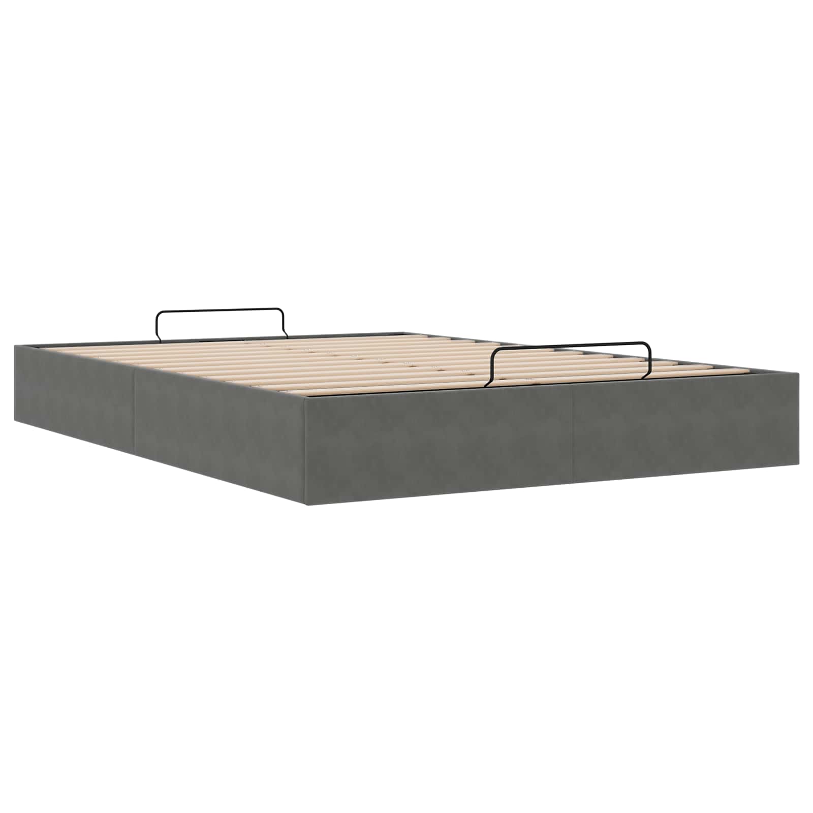 Κρεβάτι Οθωμανικού Τύπου Σκούρο Γκρι 153 x 203 cm Βελούδο - Pakobazaar