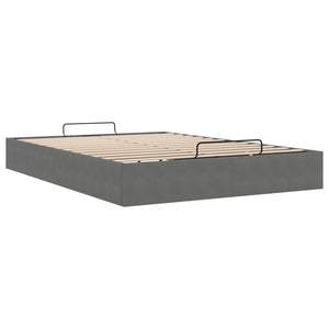 Κρεβάτι Οθωμανικού Τύπου Σκούρο Γκρι 153 x 203 cm Βελούδο - Pakobazaar