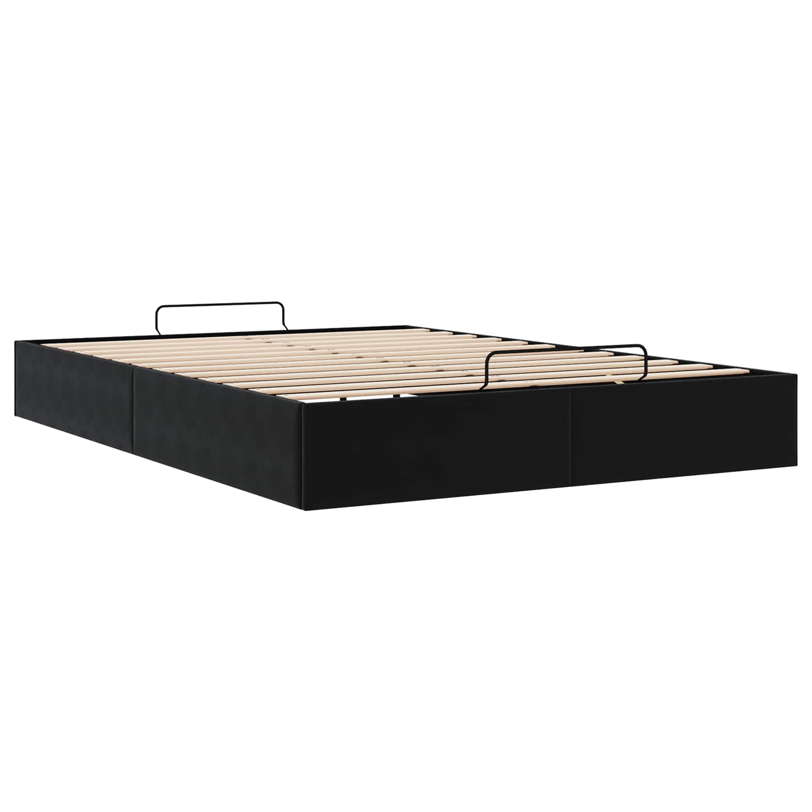 Κρεβάτι Οθωμανικού Τύπου Μαύρο 153 x 203 cm Βελούδο - Pakobazaar