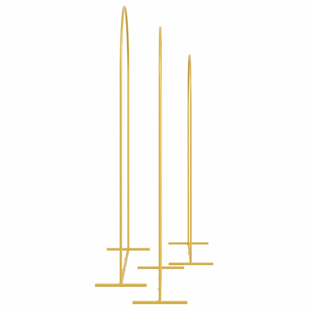 Αψίδα Γάμου 3 pcs Χρυσό Ατσάλι - Pakobazaar