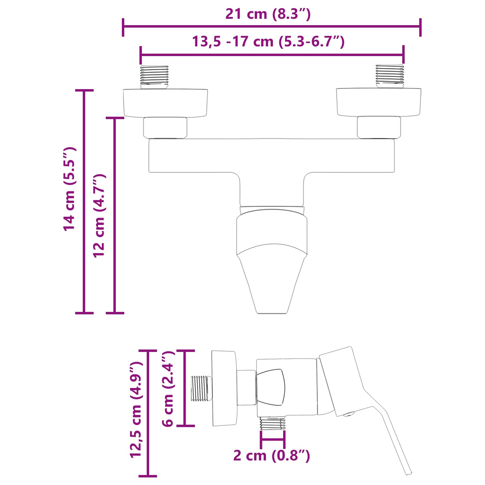 Μίξερ ντους Μαύρο G 1 / 2 ίντσες Ορείχαλκος - Pakobazaar