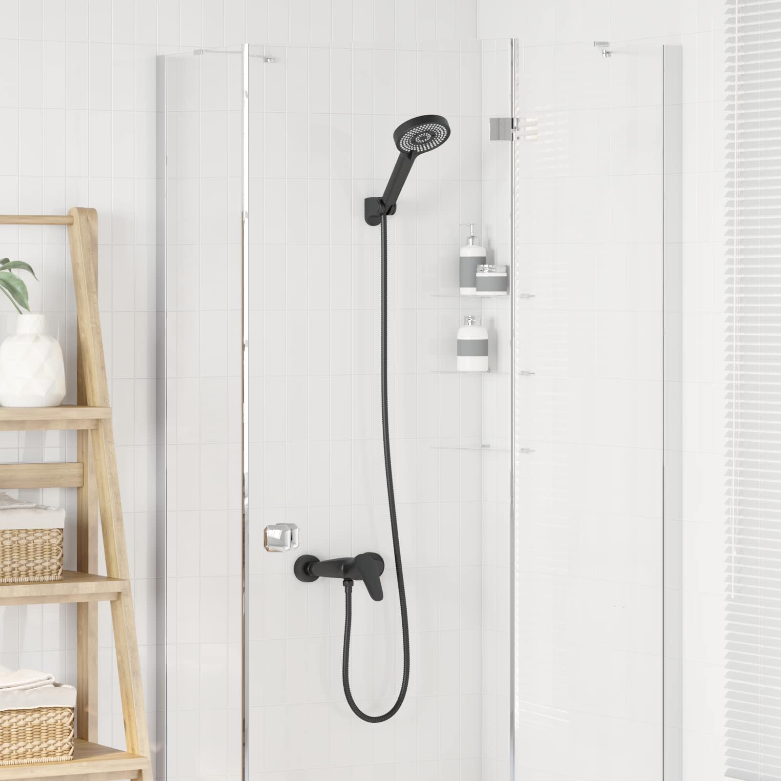 Σετ Κεφαλής Ντους Μαύρο G 1 / 2 ίντσες - Pakobazaar