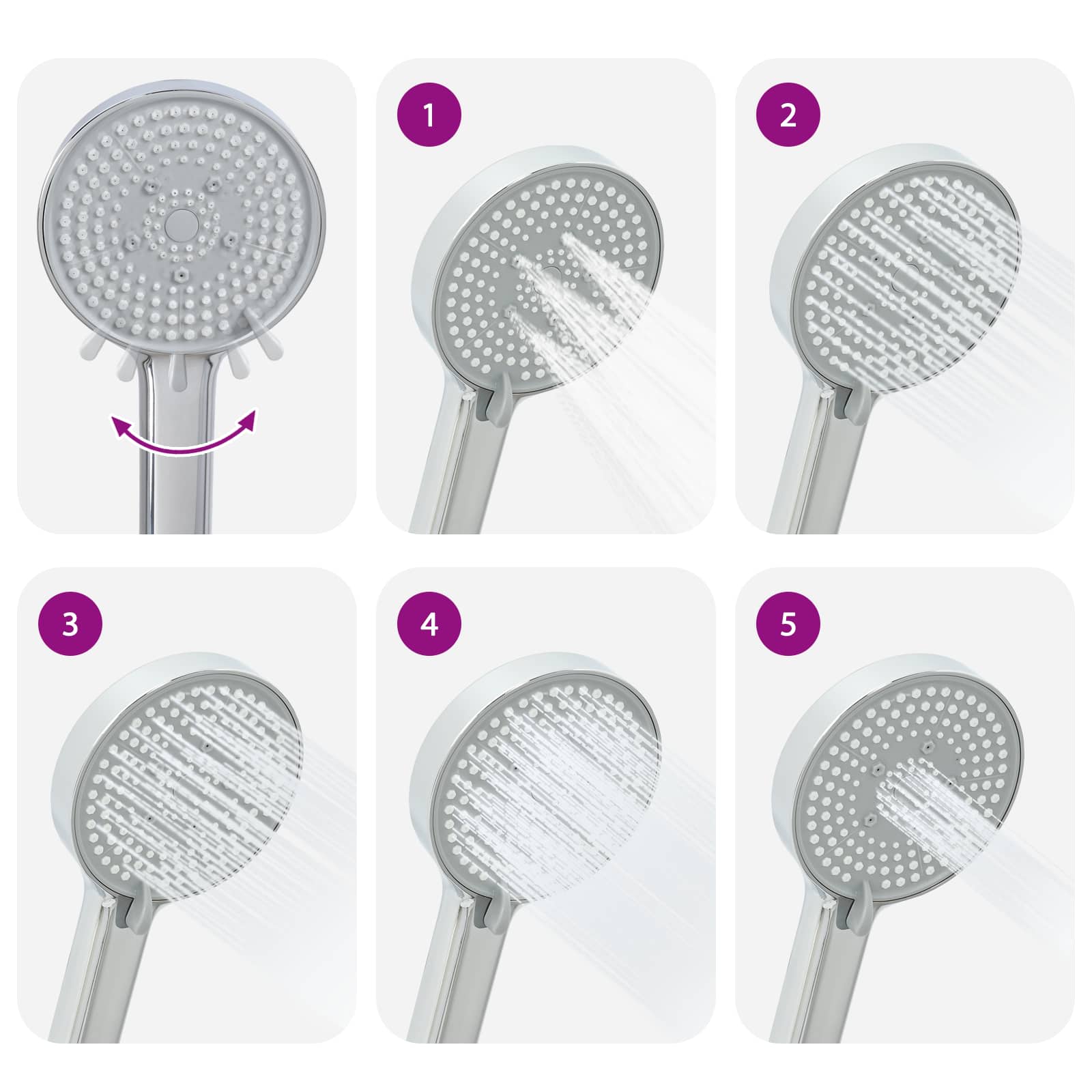 Σετ Κεφαλής Ντους Με επίστρωση χρωμίου G 1 / 2 ίντσες