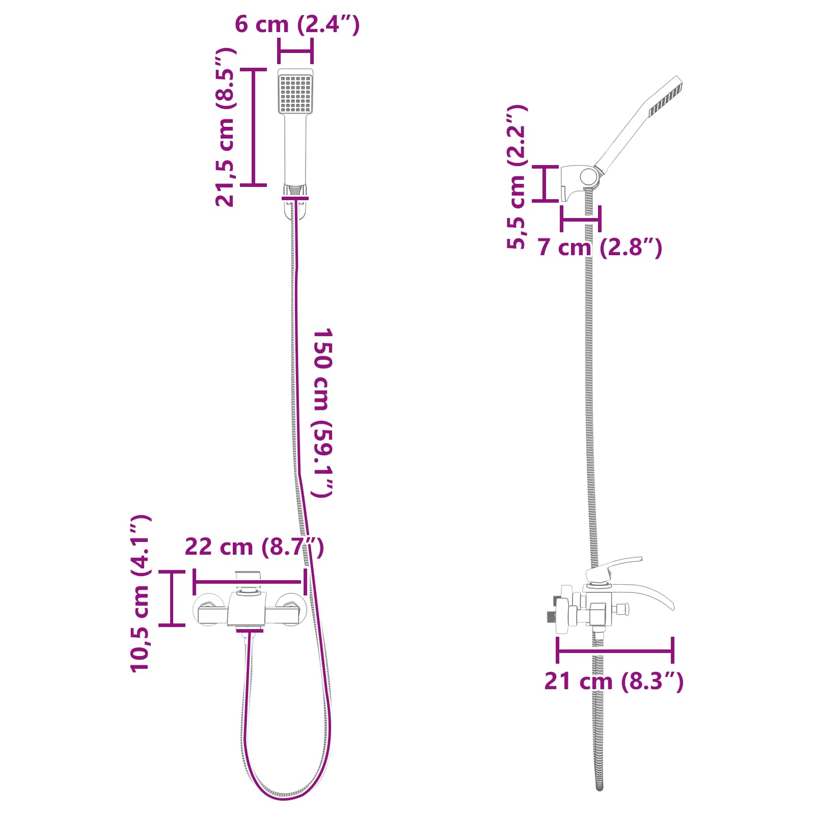 Σετ Κεφαλής Ντους Με επίστρωση χρωμίου G 1 / 2 ίντσες