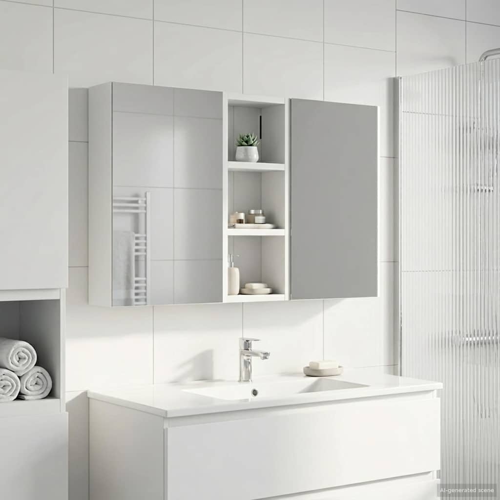 Σετ Ντουλαπιών Μπάνιου με ράφι με πόρτα 3 pcs 80 x 10,5 x 50 εκ - Pakobazaar