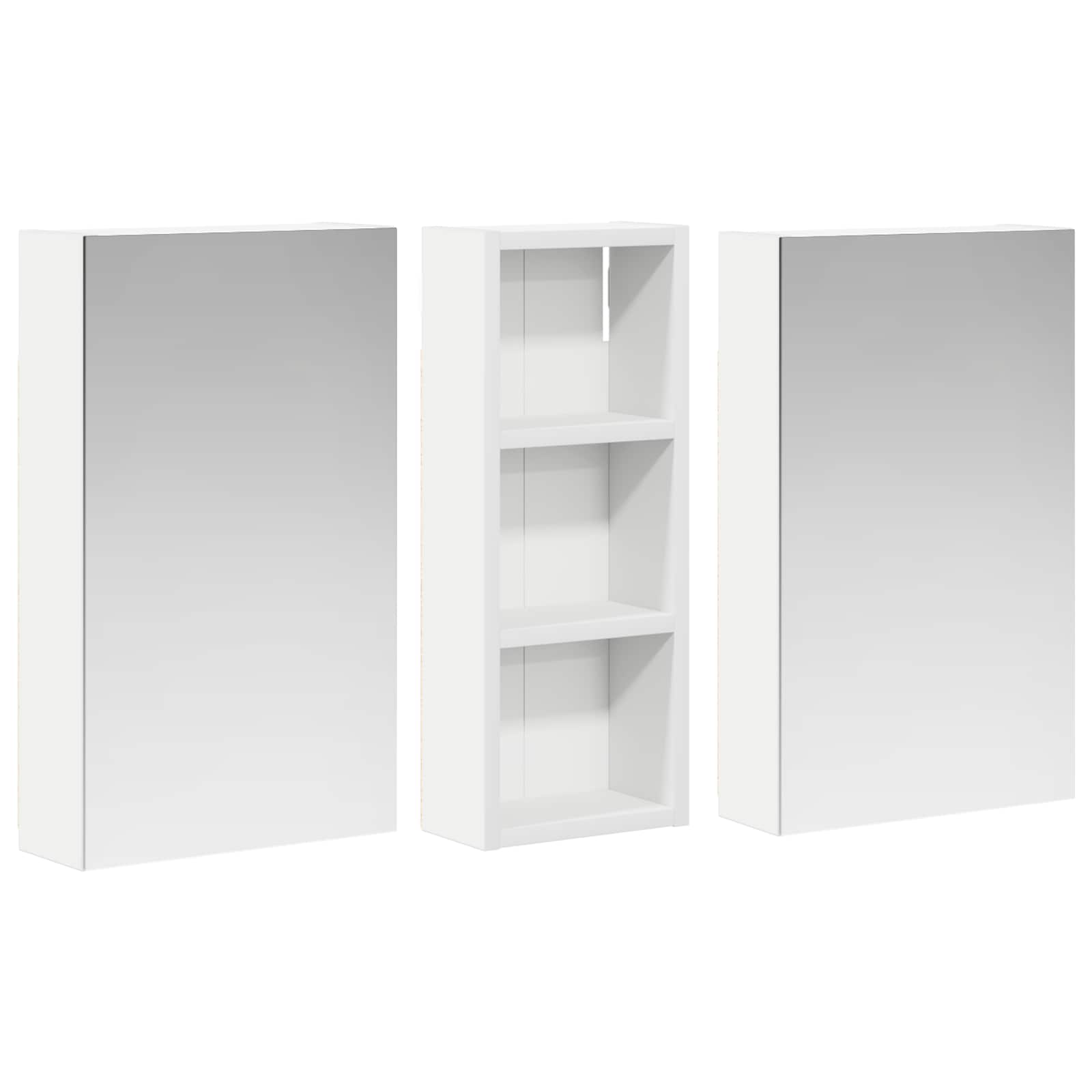Σετ Ντουλαπιών Μπάνιου με ράφι με πόρτα 3 pcs 80 x 10,5 x 50 εκ - Pakobazaar