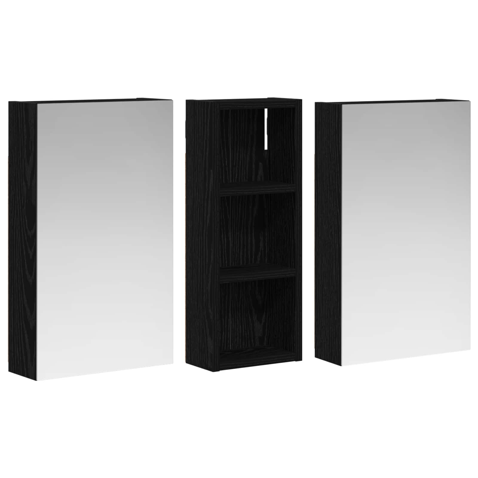 Σετ Ντουλαπιών Μπάνιου με ράφι με πόρτα 3 pcs 80 x 10,5 x 50 εκ - Pakobazaar