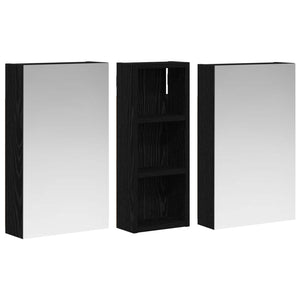 Σετ Ντουλαπιών Μπάνιου με ράφι με πόρτα 3 pcs 80 x 10,5 x 50 εκ - Pakobazaar