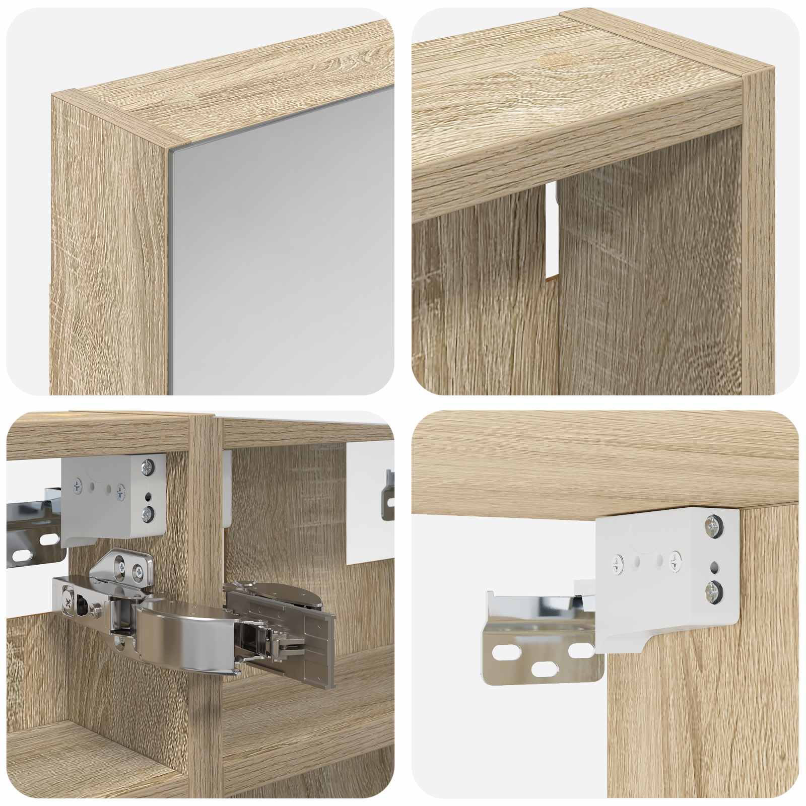 Σετ Ντουλαπιών Μπάνιου με ράφι με πόρτα 3 pcs 80 x 10,5 x 50 εκ - Pakobazaar