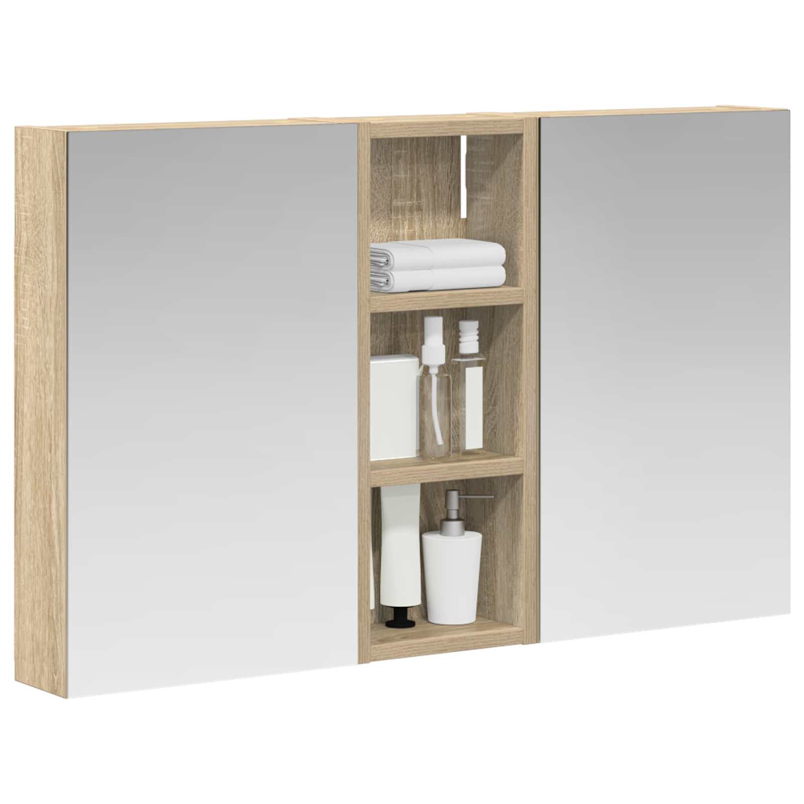 Σετ Ντουλαπιών Μπάνιου με ράφι με πόρτα 3 pcs 80 x 10,5 x 50 εκ - Pakobazaar