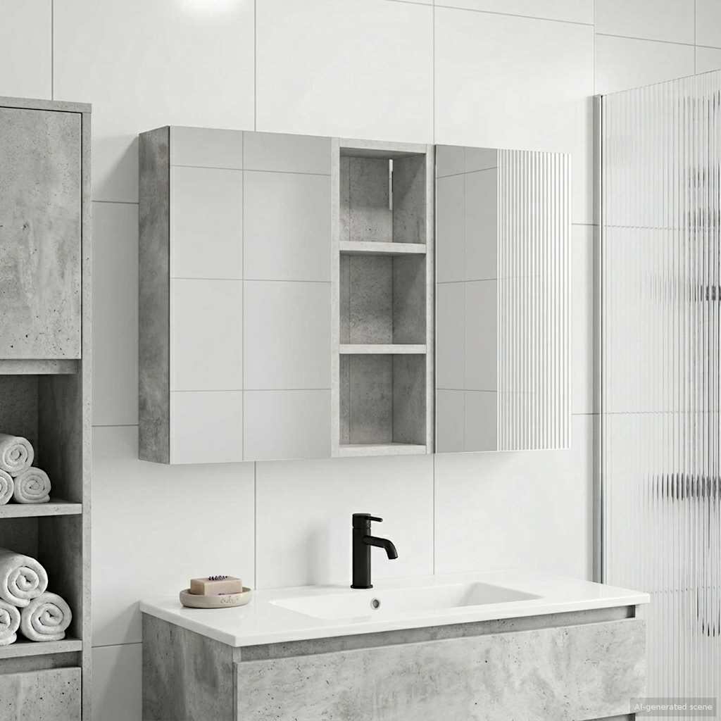 Σετ Ντουλαπιών Μπάνιου με ράφι με πόρτα 3 pcs 80 x 10,5 x 50 εκ - Pakobazaar