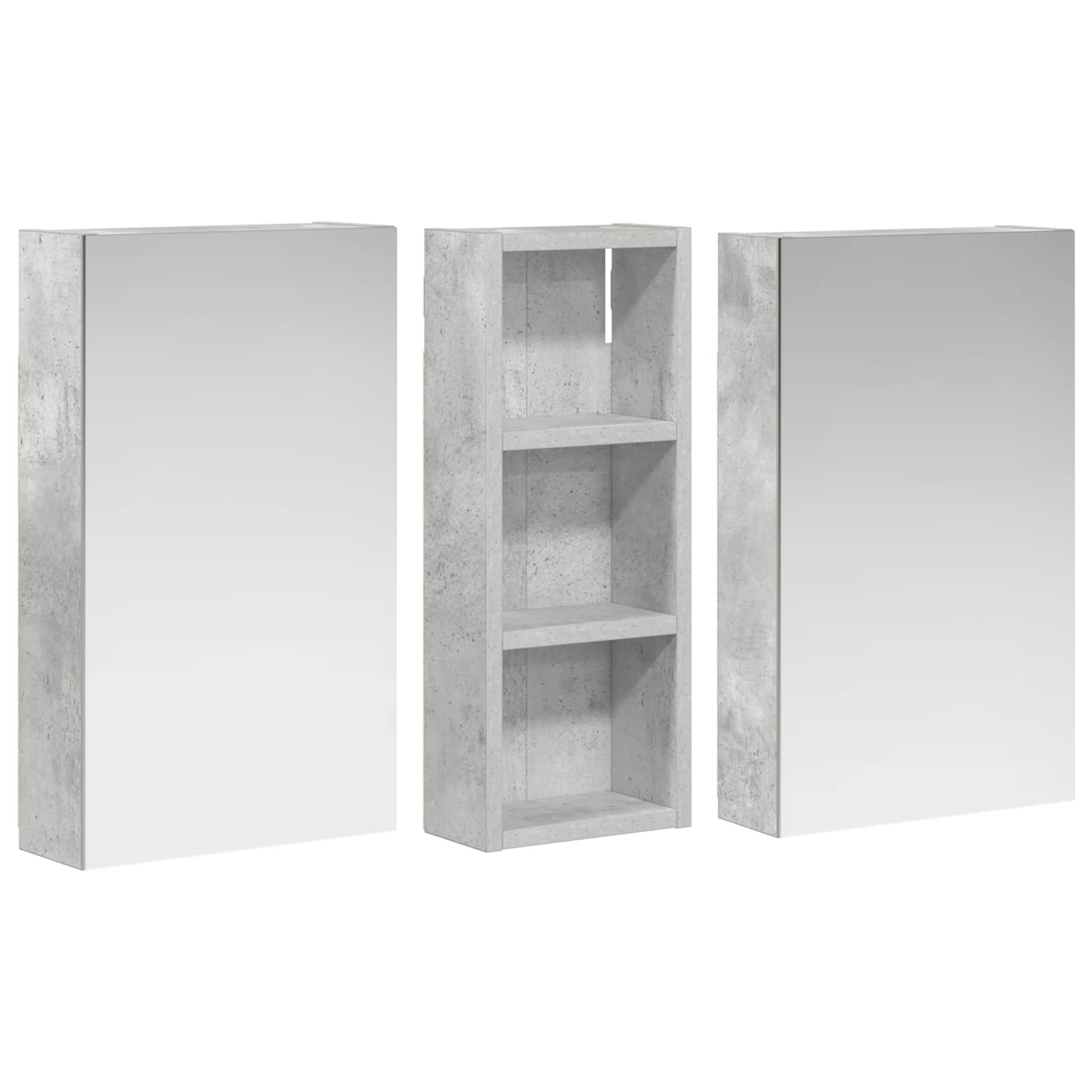 Σετ Ντουλαπιών Μπάνιου με ράφι με πόρτα 3 pcs 80 x 10,5 x 50 εκ - Pakobazaar