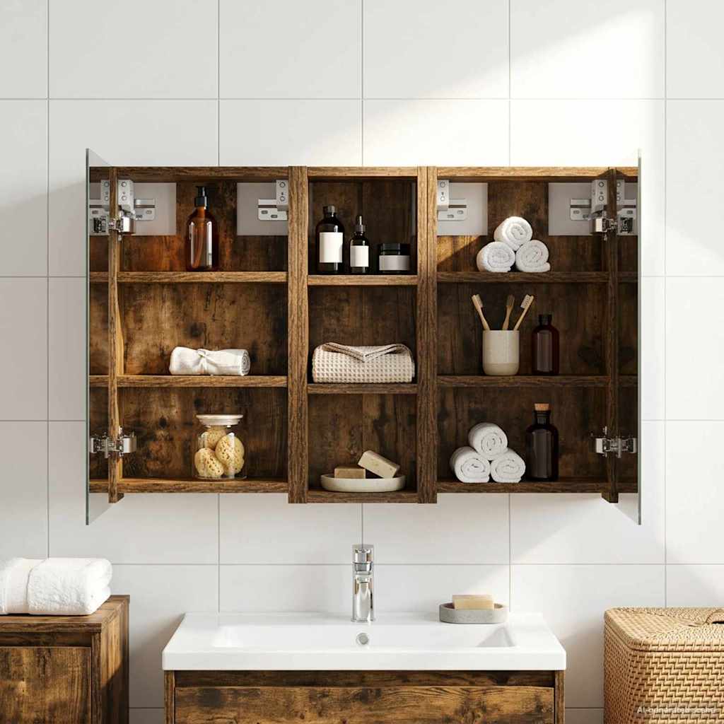 Σετ Ντουλαπιών Μπάνιου με ράφι με πόρτα 3 pcs 80 x 10,5 x 50 εκ - Pakobazaar