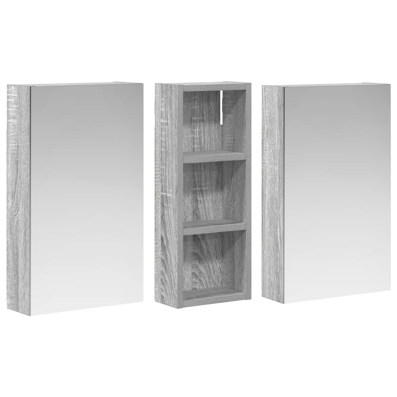 Σετ Ντουλαπιών Μπάνιου με ράφι με πόρτα 3 pcs 80 x 10,5 x 50 εκ - Pakobazaar